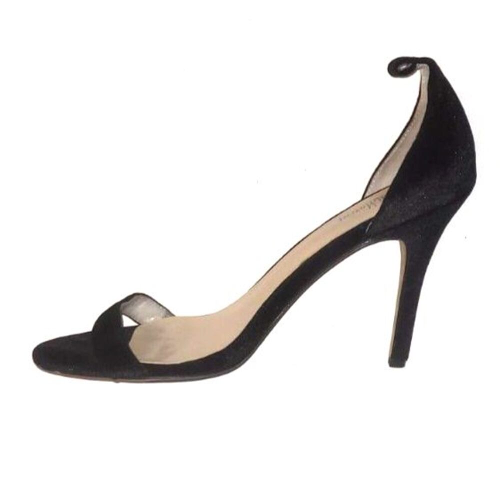 Neiman Marcus Black Velvet D'Orsay Ankle Wrap Stiletto Heels Women's 10M